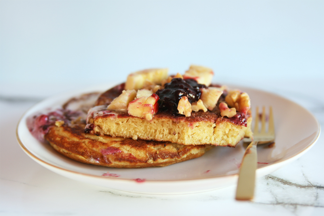 Cinnamon Girl Orange Pancakes with Berry Compote