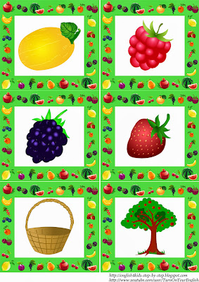 fruit flashcards for children
