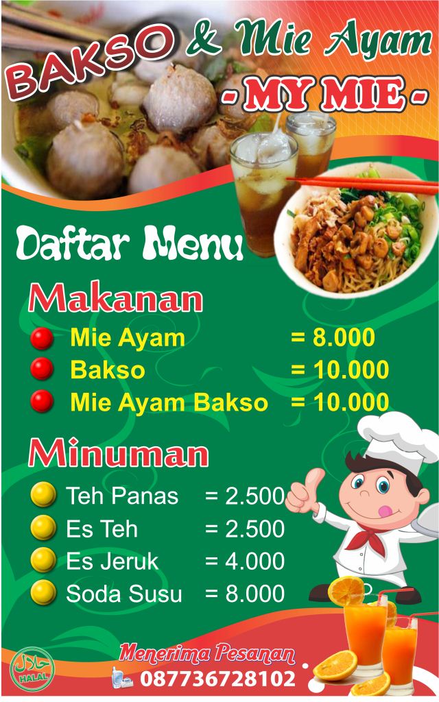  Desain  Banner  Bakso  dan Mie Ayam cdr  Kumpulan Desain  