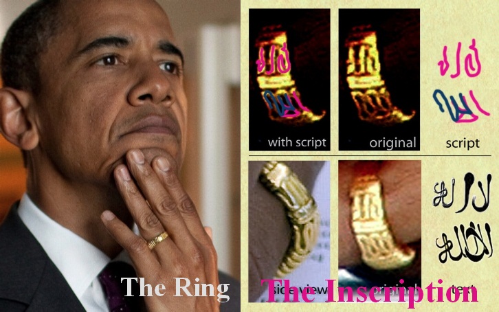 Barack Obama&rsquo;s wedding ring engraved with God Lafad Allah