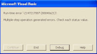 FAQ : Cara Mengatasi Run Time Error -2147217887 Multiple-Step Opertion Generated Errors Pada Visual Basic 6.0