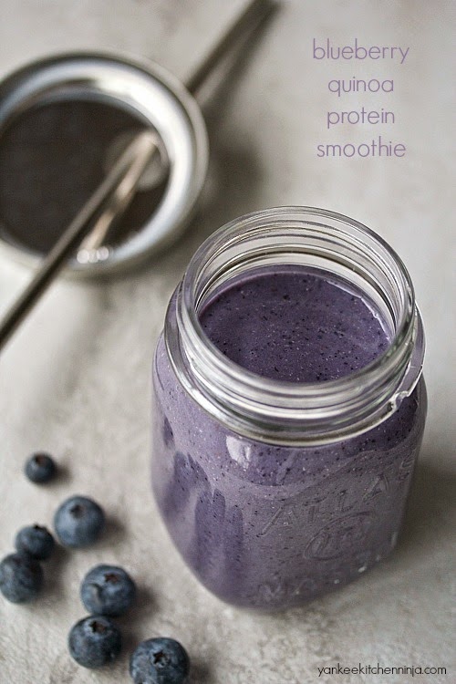 blueberry and banana quinoa protein smoothie