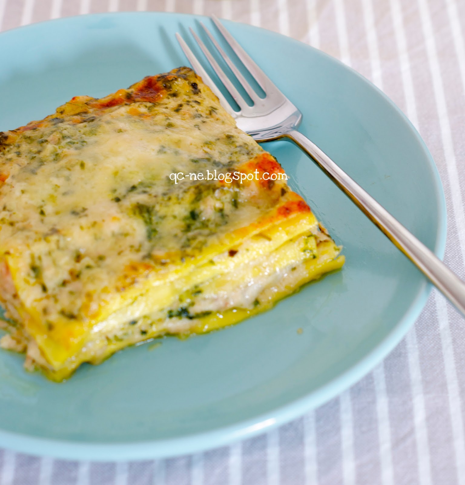 Q.C.ne Lasagne di tonno e pesto leggero Tuna lasagne with light pesto