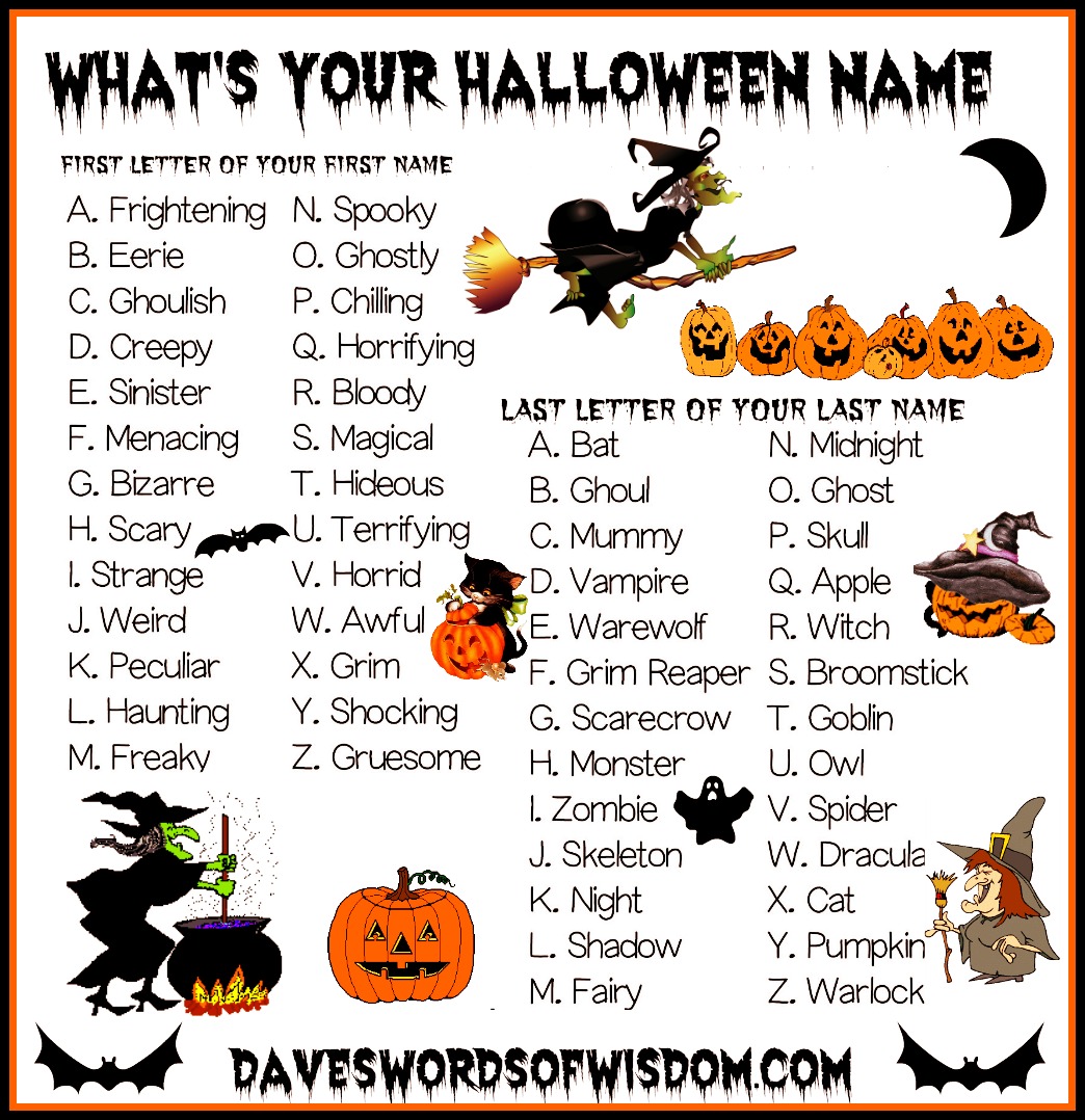 Halloween Names For Girls 2023 New Eventual Famous List of - Halloween ...