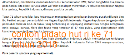 Contoh Pidato Pada Upacara Bendera HUT Ri Ke-72 Tahun 2017 - Beragam