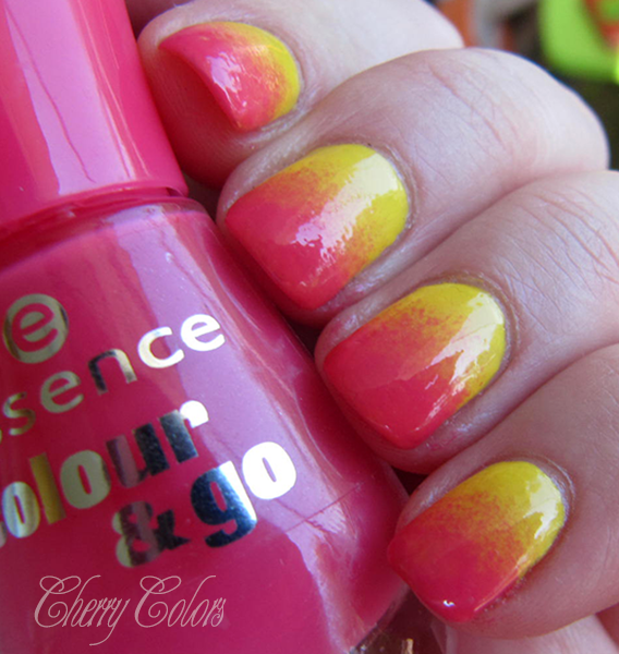 NOTD: Yellow and pink gradient nails - Cherry Colors - Cosmetics Heaven!