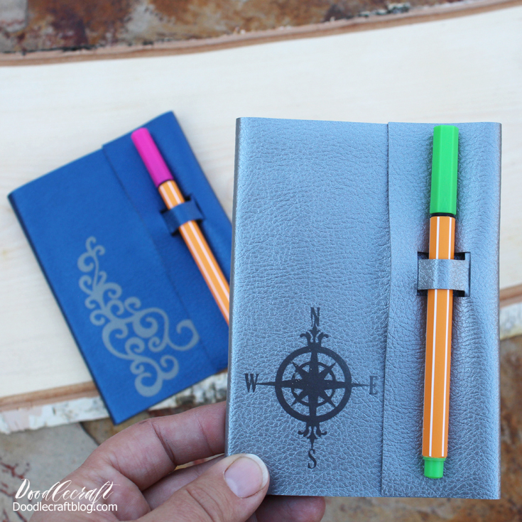 Mini Leather Journal with Pen Holder Clasp using Cricut Maker