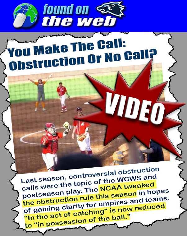 Wesley Wolverines Fastpitch Softball NEW OBSTRUCTION RULES