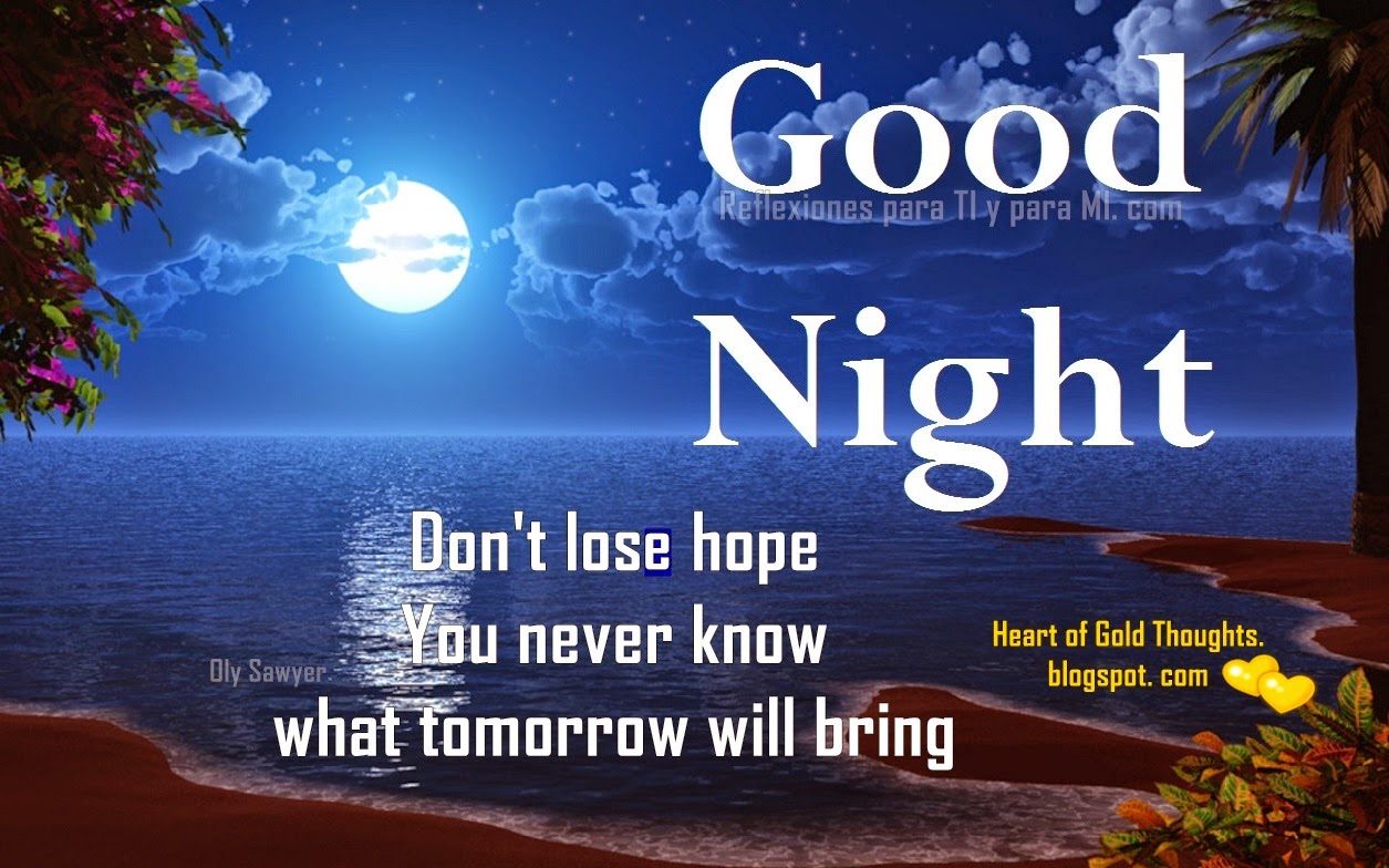 Heart of Gold Thoughts : + Good Night.... You never know what tomorrow ...