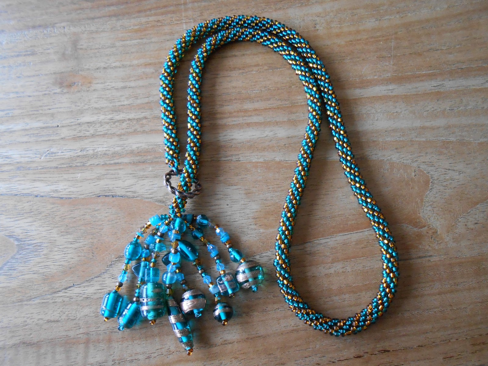 Beads Braids And Bows Kumihimo Lariat with handmade Indian beads