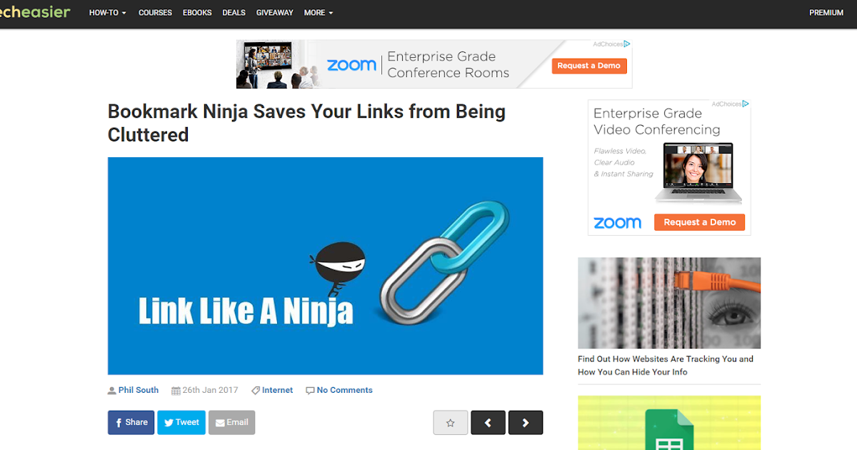 Bookmark Ninja Another great review of Ninja by Make Tech Easier