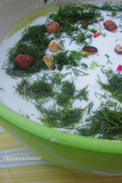 СТУДЕНА СУПА С КИСЕЛО МЛЯКО И ЛЕШНИЦИ