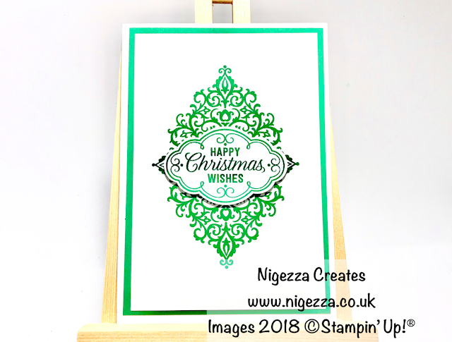 Clean & Simple Christmas Card Using Stampin' Up!® Flourish Filigree Nigezza Creates 