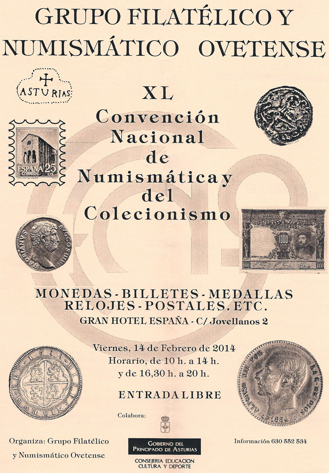 Cartel de la XL Convención de Numismática y Coleccionismo en Oviedo