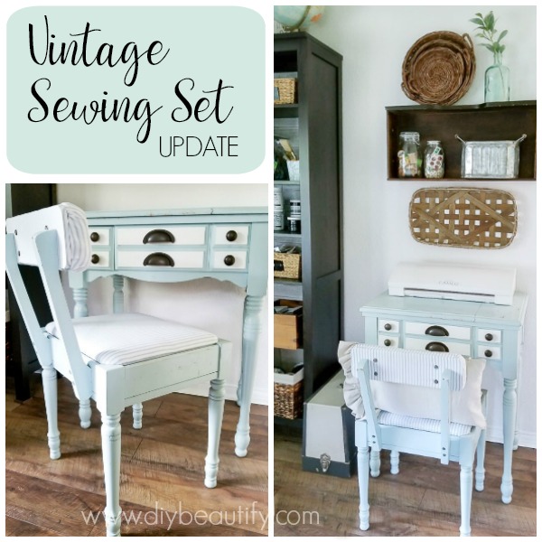 Updating a Vintage Sewing Table and Chair DIY Beautify Creating