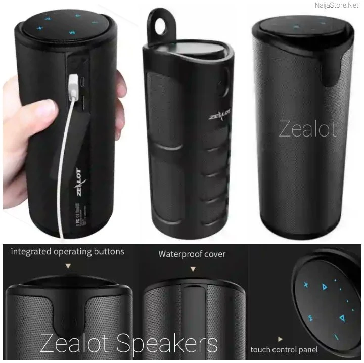 Zealot Speakers: Wireless Bluetooth S8 Sound Box - 3D Audio Speaker with Touch Control, 4000mAh Power Bank, TF Card / AUX / USB..