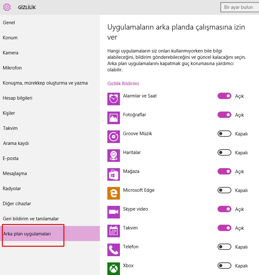 Windows 10 Arkaplanda Çalışan Uygulamalar Nasıl Kapatılır?