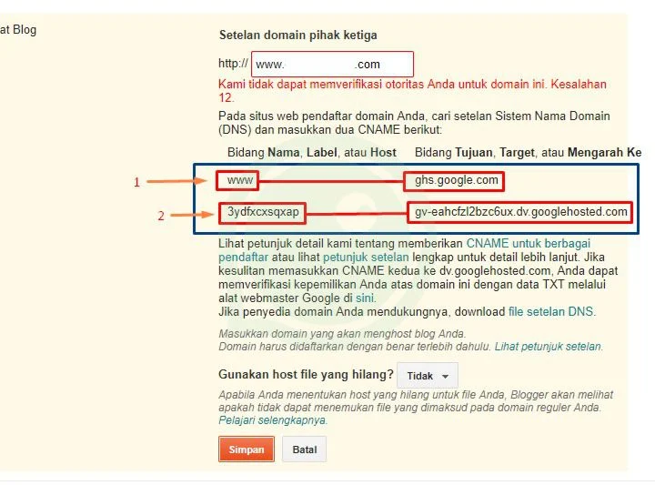 panduan cara ganti domain blogspot dengan domain sendiri