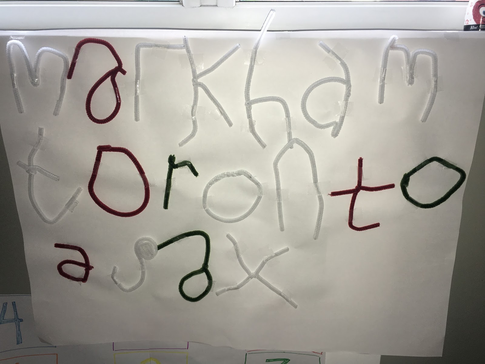 Arkstone Inc. Autism Resources Activity 13 Pipe cleaner letters