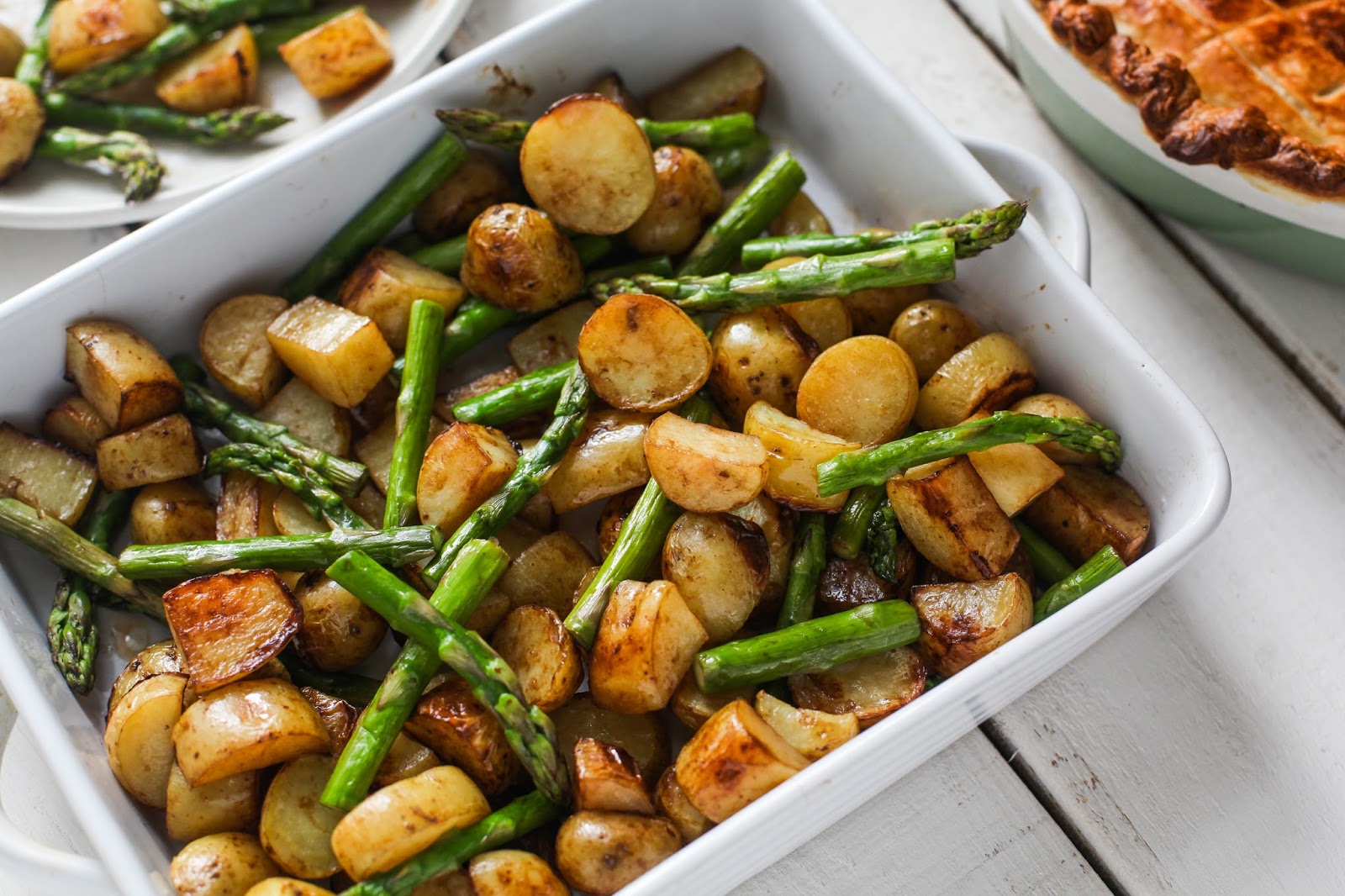 Balsamic Roasted New Potatoes with Asparagus
