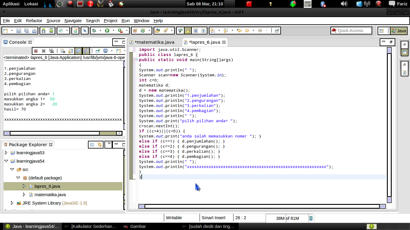 Indahnya berbagi ^_^: Contoh Program Java Kalkulator Sederhana
