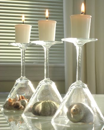 cocktail glass candle holders