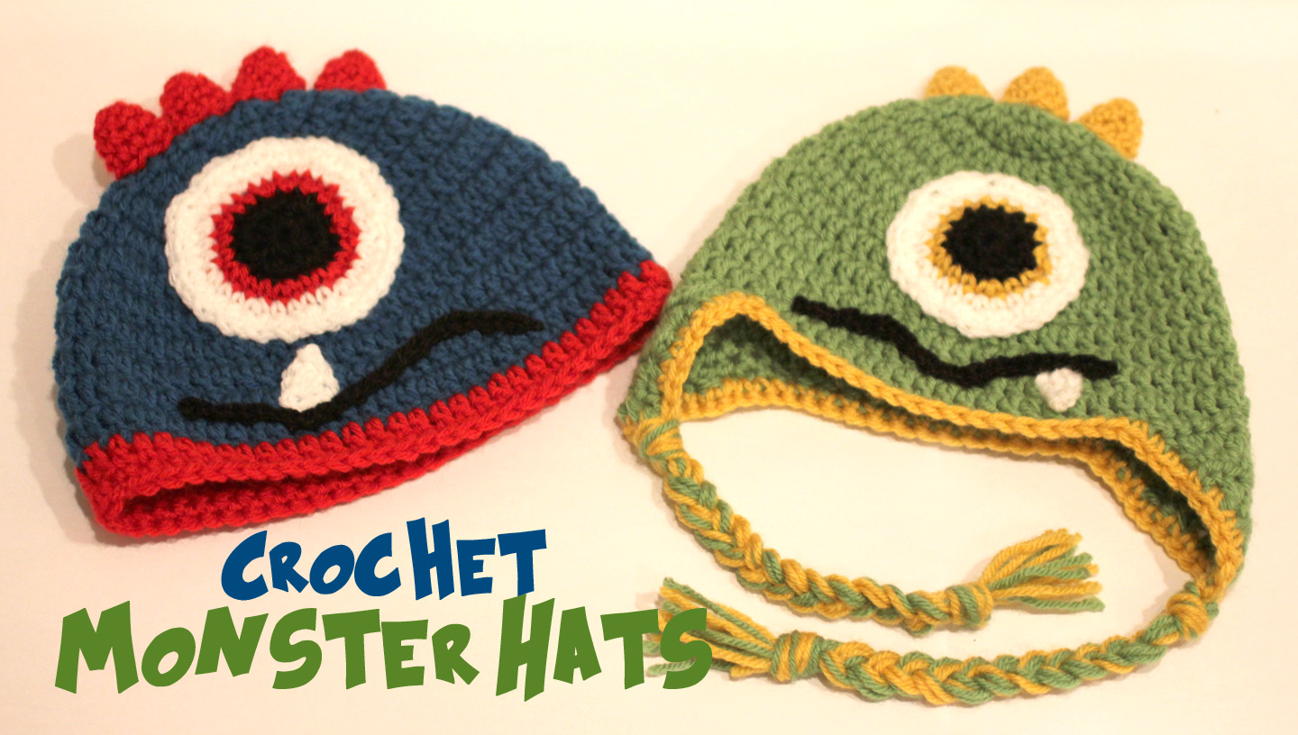 Crochet Monster Hats - Repeat Crafter Me