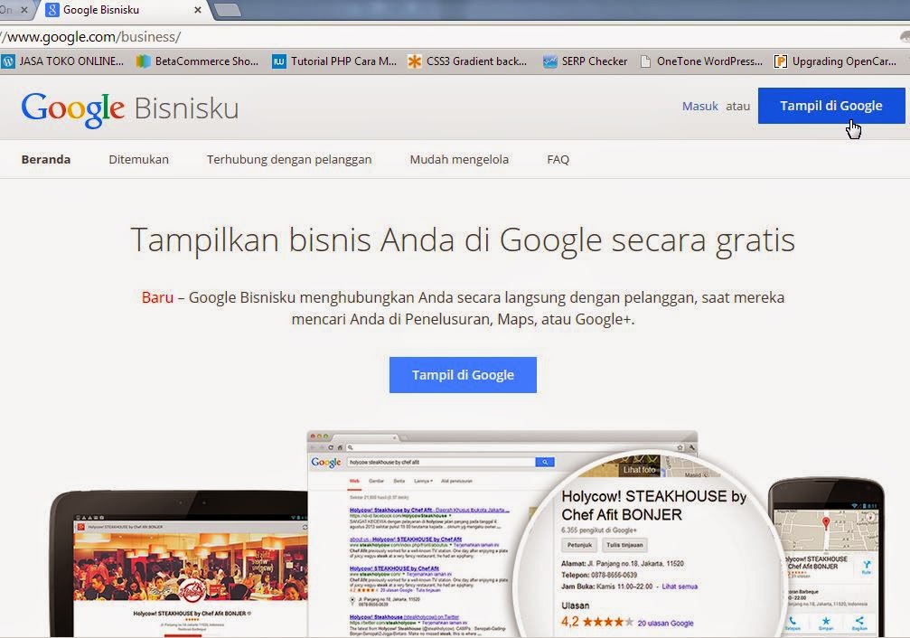 Homepage Google Bisnis