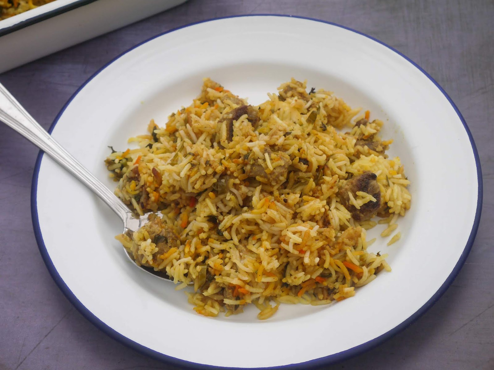This Muslim Girl Bakes Boneless Lamb Biryani.
