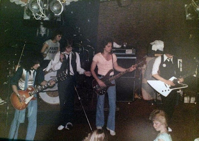 Nasty Lass on stage at The Towpath rock club 1979