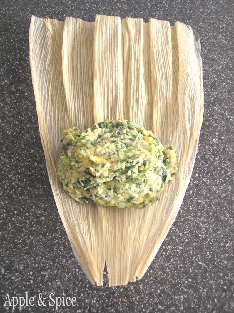 Apple & Spice Spinach & Sweet Corn Tamales