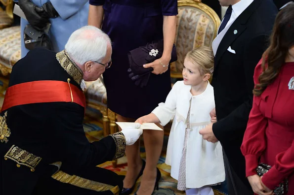 Princess Madeleine, Chris O'Neill and Princess Leonore, King Carl Gustaf and Queen Silvia, Crown Princess Victoria and Prince Daniel, Prince Carl Philip and Princess Sofia 