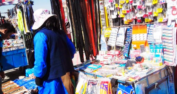 Comerciantes en El Alto, Bolivia