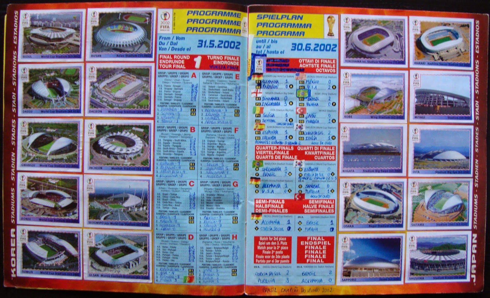 O Sótão dos Colecionadores: CADERNETA DE CROMOS MUNDIAL DE 2002