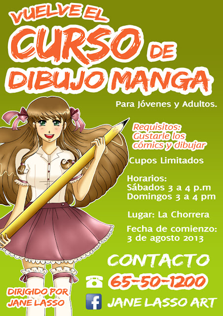 Afiche curso taller de dibujo manga