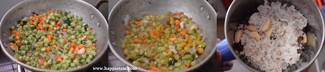 Step 2 - Carrot Beans Poriyal | Carrot Beans Stir Fry