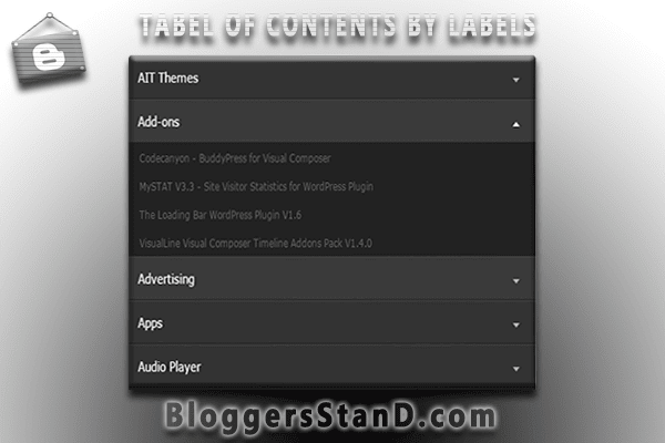 Install add beautiful sliding labels table of contents widget in static page