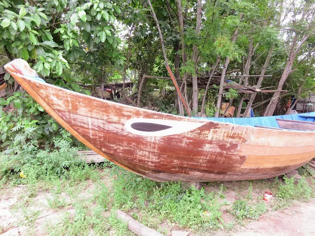 A traditional Vietnamese boat with eyes