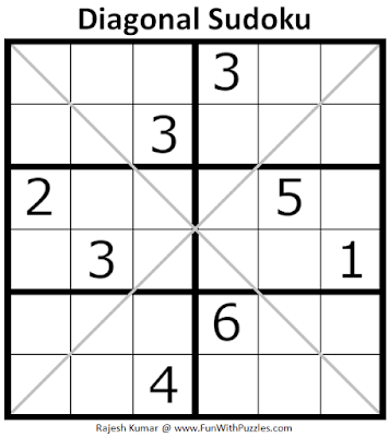 Diagonal Sudoku Puzzle (Mini Sudoku Series #107)