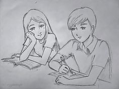sketches of love couples