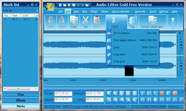 تحميل برنامج Audio Editor Gold محرر ومسجل الصوتيات برابط مباشر ومجانى