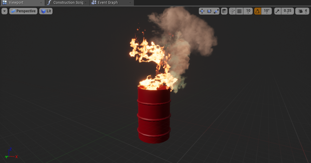 Systems Modelling 2018: Creating a flamming barrel - from Maya to Unreal
