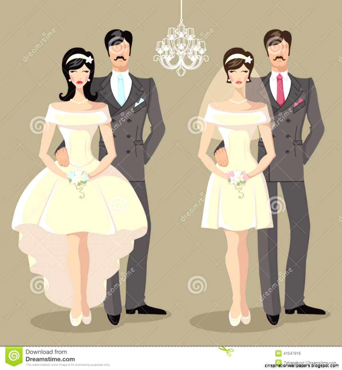 Cute Cartoon Wedding Couple Royalty Free Stock Photography   Image
