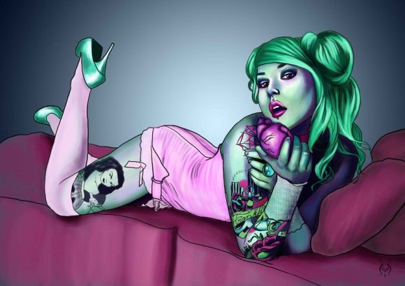 marta gonzález villena ilustrações pin-ups bad girls mulheres