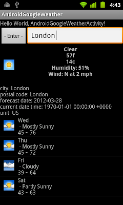 Google Weather App