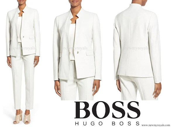 Queen Letizia wore Hugo Boss Kamalia Pantsuit