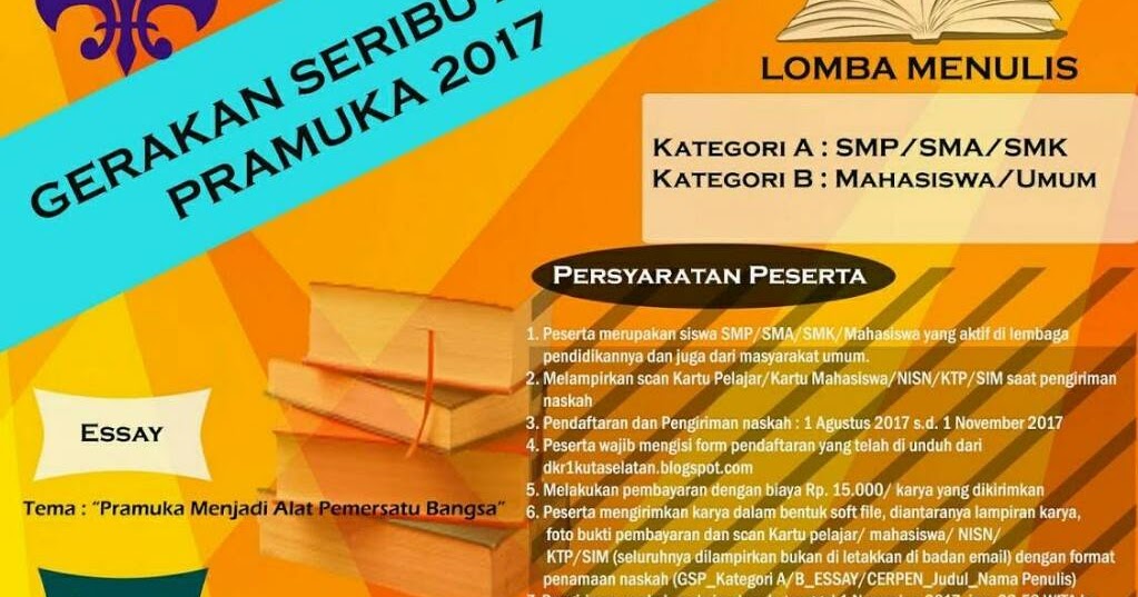 Lomba Menulis Cerpen Online Nasional 2017 Dari Dkr Kuta Selatan Info Lomba 2021 Terbaru