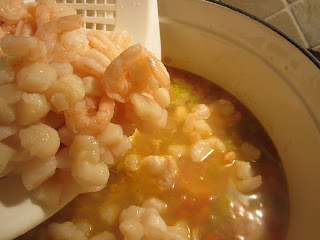 adding seafood to the chowder