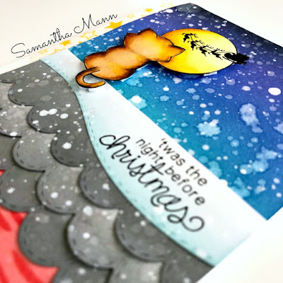'Twas the Night  Before Christmas Card by Samantha Mann, Newton's Nook Designs, Christmas Card, Cards, Handmade Cards, Distress Ink, Ink blending, Winter, #newtonsnook #getcrackingonchristmas #cards #christmas #christmascard #stencil #inkblending